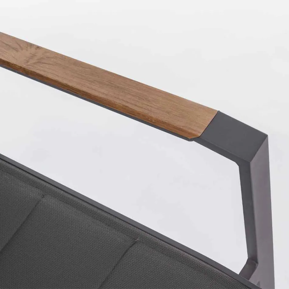 Cadeira empilhável ao ar livre em Textilene e Alumínio Antracite, 6 Peças - Urbana Viadurini