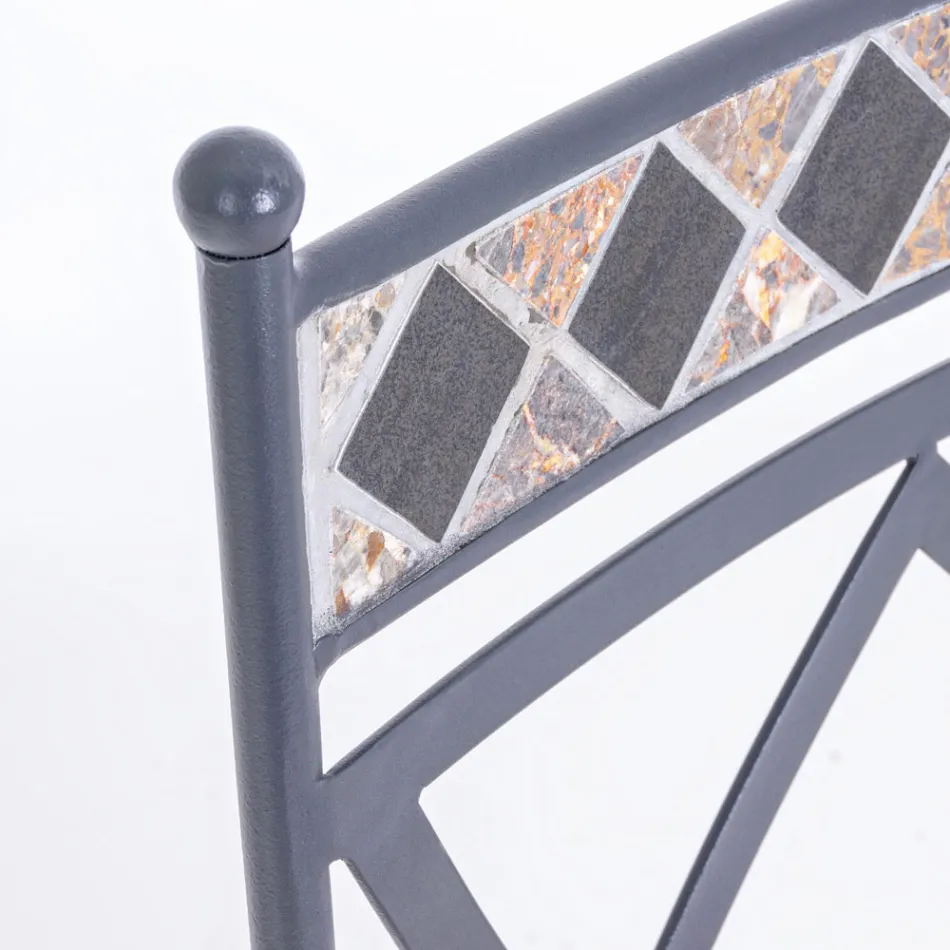 Cadeira de jardim empilhável em aço com ou sem braços - Letizia Viadurini