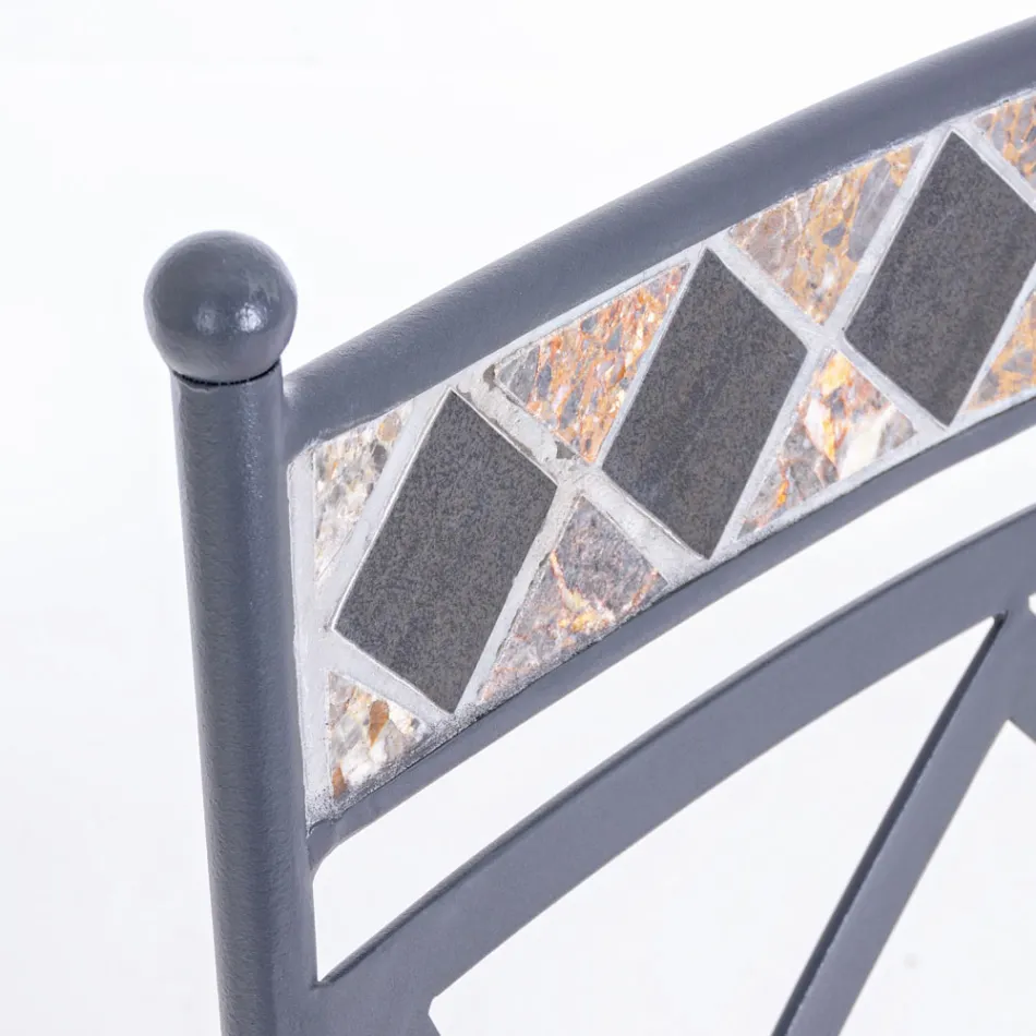 Cadeira de jardim empilhável em aço com ou sem braços - Letizia Viadurini