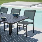 Cadeira de Jardim Empilhável em Alumínio e Textilene Branco ou Cinza - Floraforma Viadurini