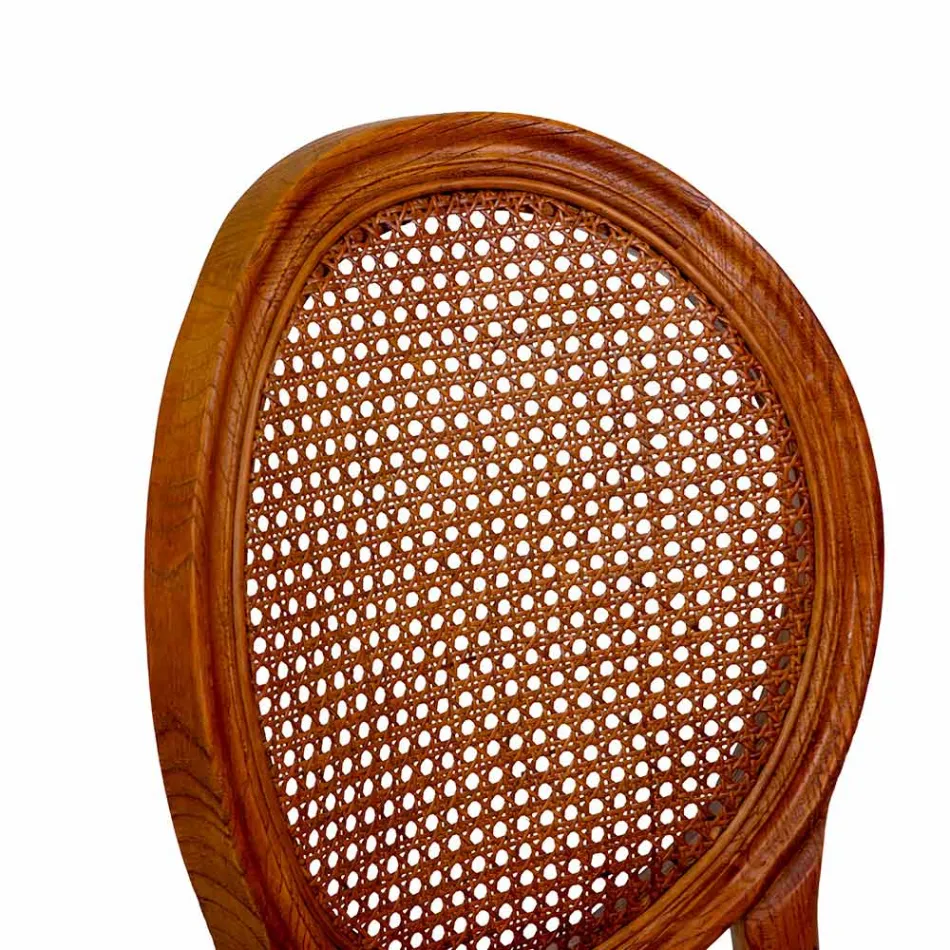 Cadeira de sala de estar empilhável em madeira de Ailando e palha de Viena - Laguna Viadurini