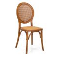 Cadeira de sala de estar empilhável em madeira de Ailando e palha de Viena - Laguna