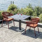 Cadeira de alumínio empilhável com almofada de corda e encosto - Frescultura Viadurini