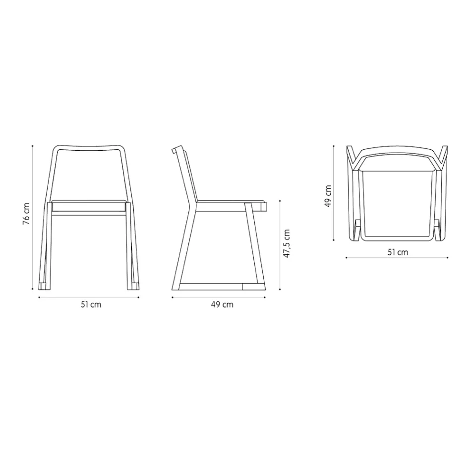 Cadeira empilhável de madeira com assento de veludo fabricada na Itália, 2 peças - Leipzig Viadurini