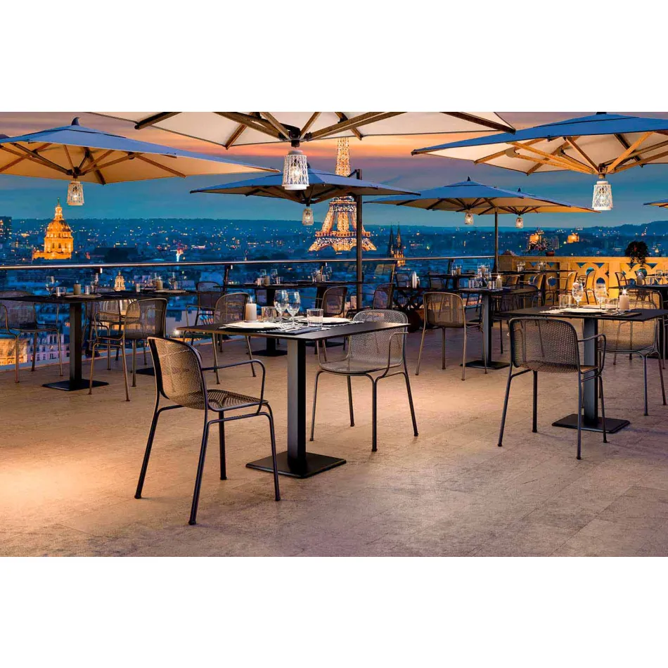 Cadeira empilhável de metal para exterior, fabricada na Itália, 4 peças - Verna Viadurini