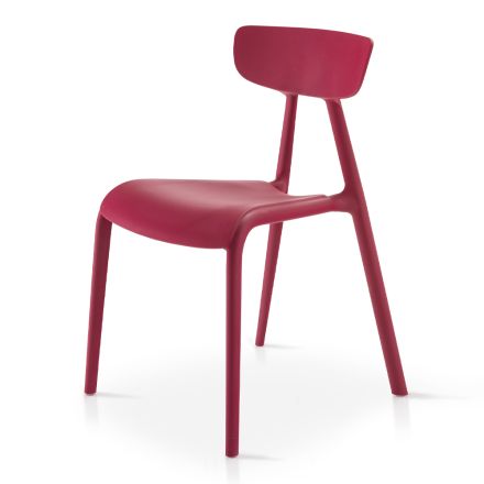 Cadeira empilhável para sala de design moderno em polipropileno 4 peças - Mulan Viadurini