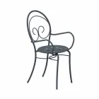 Cadeira empilhável para exterior em metal fabricada na Itália, 2 peças - Autoridade Viadurini