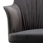 Cadeira de aço com assento revestido de veludo Made in Italy - Arisa Viadurini