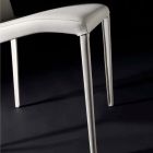 Cadeira de alumínio super leve estofada em couro ou couro, 2 peças - Cruise Viadurini
