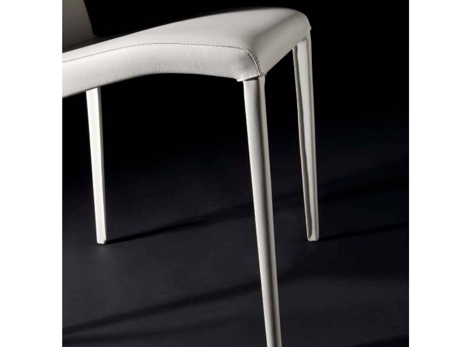 Cadeira de alumínio super leve estofada em couro ou couro, 2 peças - Cruise Viadurini