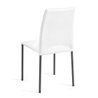 Cadeira de couro branco e pernas de aço preto fabricadas na Itália - Nuvens Viadurini