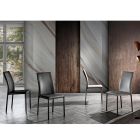 Cadeira de sala de jantar de couro sintético com design moderno e elegante - Granger Viadurini
