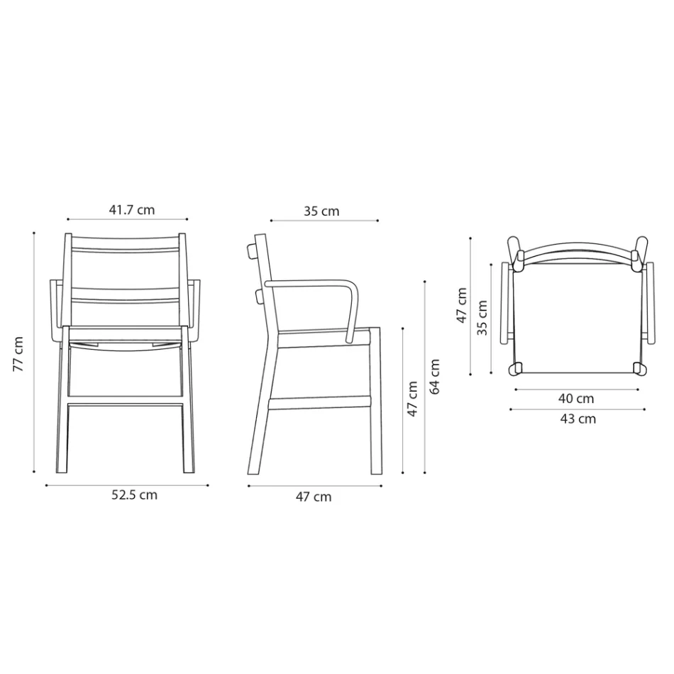Cadeira em Faia Maciça com Apoios de Braços e Assento Acolchoado Fabricado na Itália - Nora Viadurini