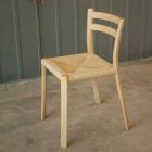 Cadeira de cinza sólida com assento tecido à mão Made in Italy - Buri Viadurini