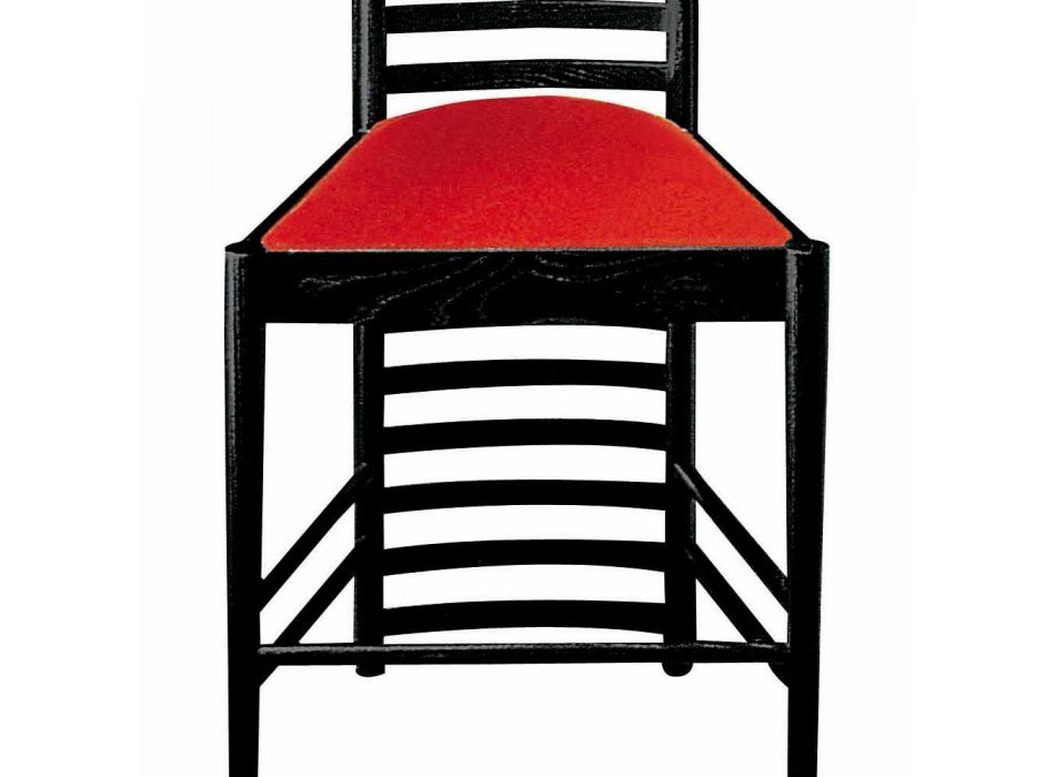 Cadeira em Cinza Pintada de Preto com Assento em Algodão Made in Italy - Merapio Viadurini
