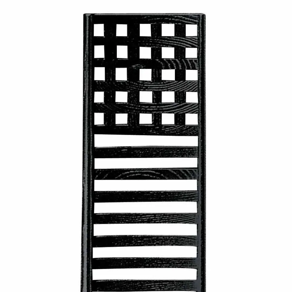 Cadeira em Cinza Pintada de Preto com Assento em Algodão Made in Italy - Merapio Viadurini