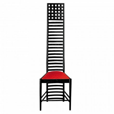 Cadeira em Cinza Pintada de Preto com Assento em Algodão Made in Italy - Merapio Viadurini