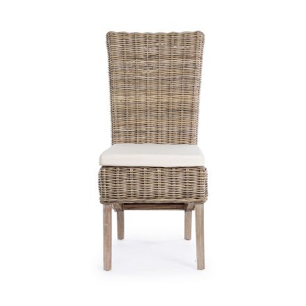 Cadeira de jardim de madeira com almofada de design para exterior - Taffi Viadurini