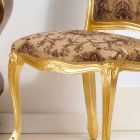 Cadeira de madeira de estilo clássico com pernas em folha de ouro Bellini Viadurini