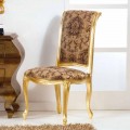 Cadeira de madeira de estilo clássico com pernas em folha de ouro Bellini