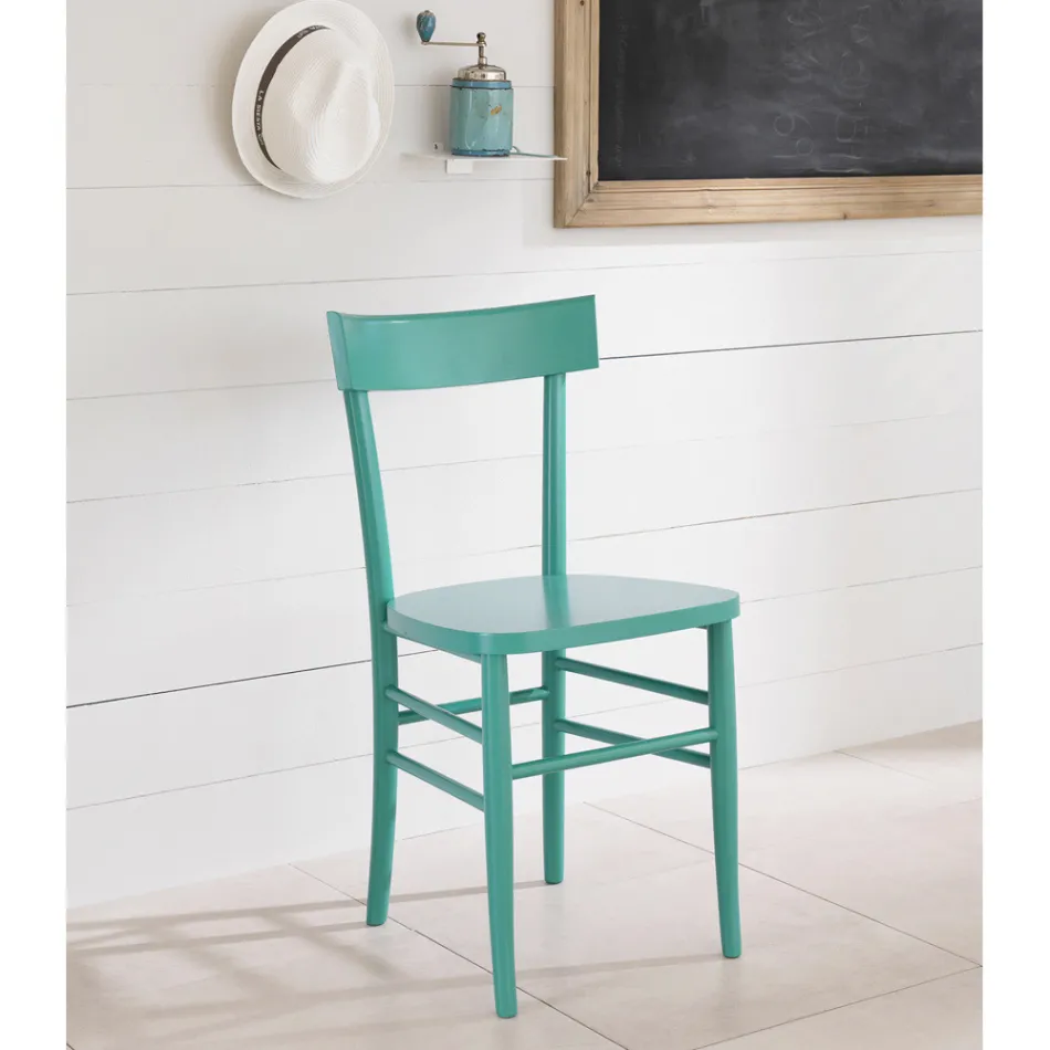 Cadeira de madeira de faia de 4 peças de design moderno - Stella Viadurini