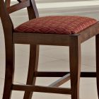 Cadeira em Madeira e Tecido Design Clássico Encosto Cruzado - Debussy Viadurini