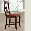 Cadeira em Madeira e Tecido Design Clássico Encosto Cruzado - Debussy