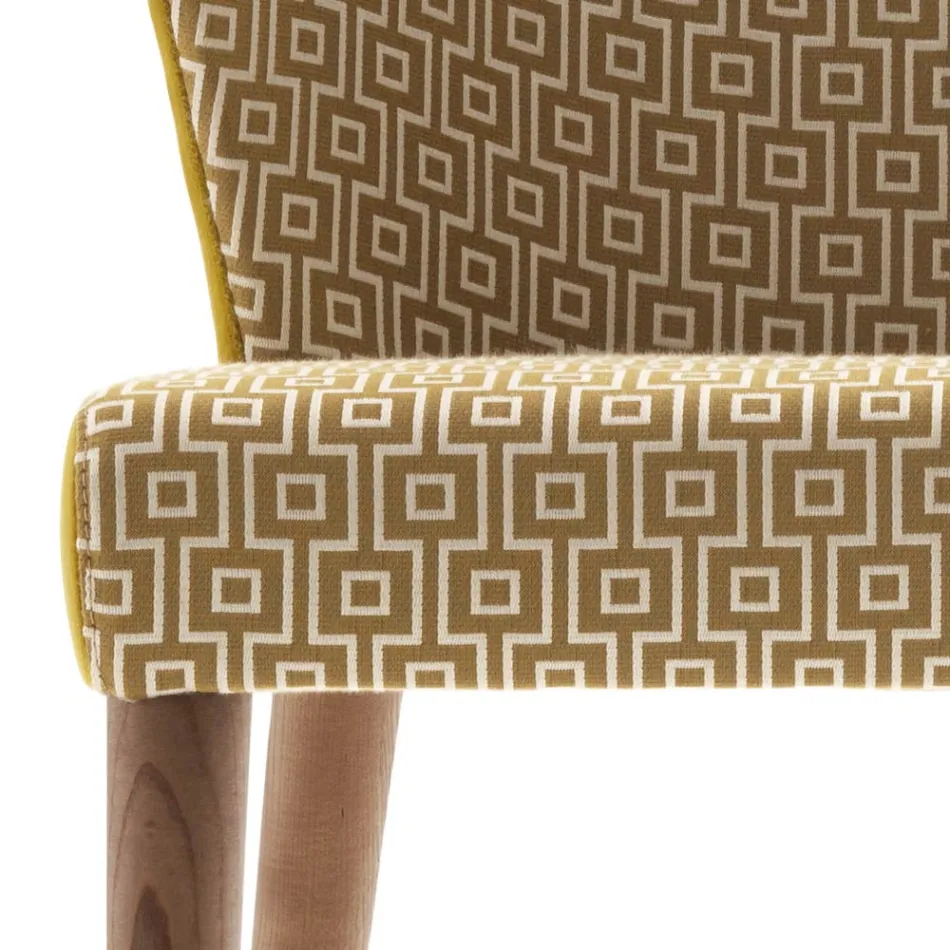 Cadeira estofada de madeira maciça Modern Grilli York made in Italy, 2 pedaços Viadurini