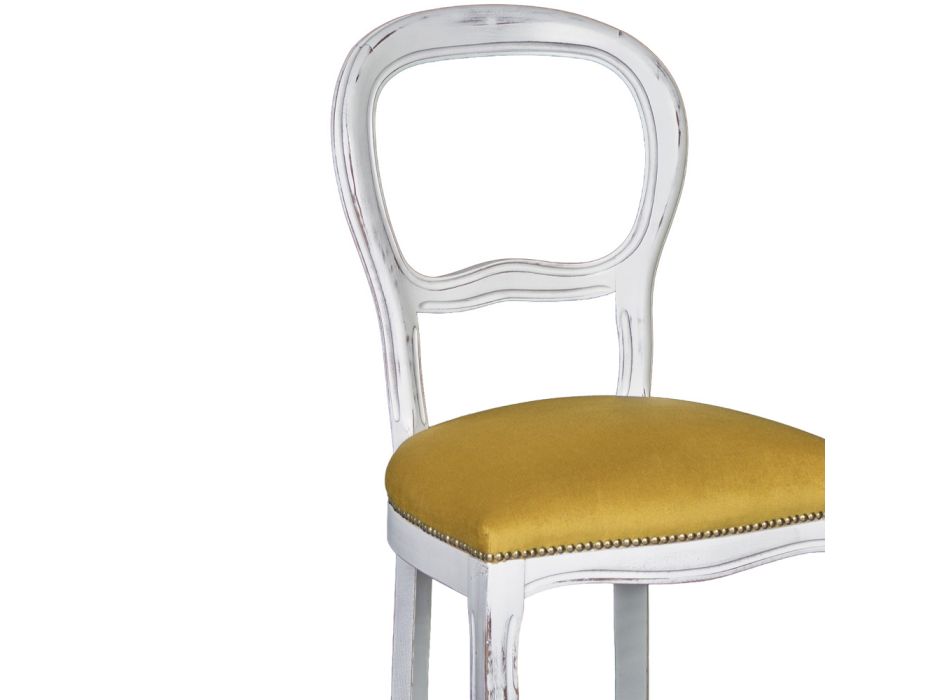 Cadeira em madeira maciça de faia, acabamento com bordas brancas, fabricada na Itália - Ferro Viadurini