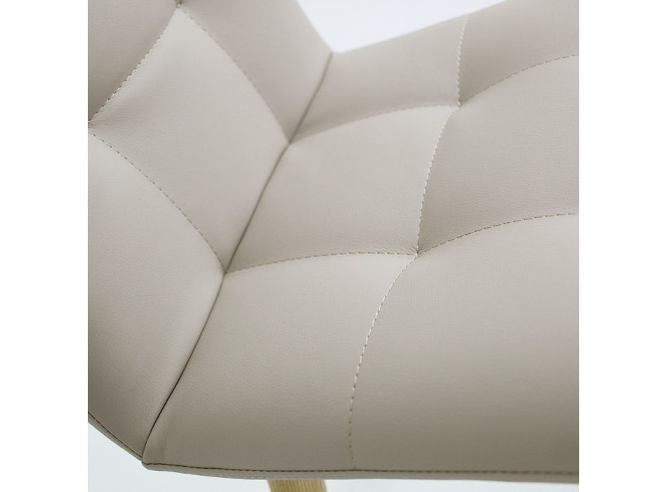 Cadeira Viola de design moderno, estofamento em couro ecológico e pernas de madeira Viadurini