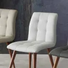 Cadeira de madeira maciça estofada em couro ecológico roxo Viadurini