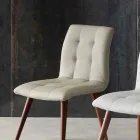 Cadeira de madeira maciça estofada em couro ecológico roxo Viadurini