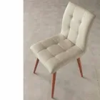 Cadeira de madeira maciça estofada em couro ecológico roxo Viadurini