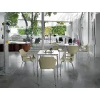 Cadeira empilhável de metal e polipropileno fabricada na Itália, 4 peças - caramelo Viadurini