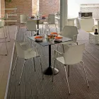 Cadeira empilhável de metal e polipropileno fabricada na Itália, 4 peças - caramelo Viadurini