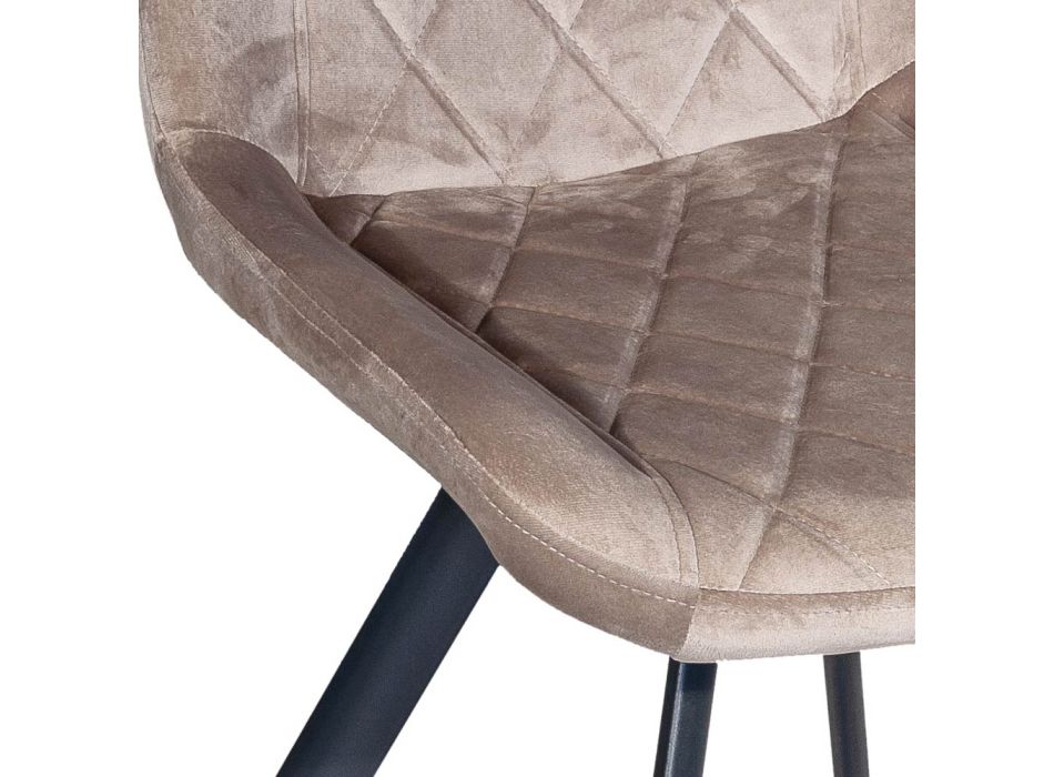 Cadeira de metal e assento de veludo fabricados na Itália - Corazon Viadurini