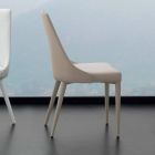 Cadeira de metal totalmente revestida em couro ecológico Nepitella Viadurini