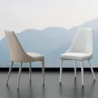 Cadeira de metal totalmente revestida em couro ecológico Nepitella Viadurini