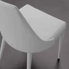 Cadeira de metal totalmente revestida em couro ecológico Nepitella Viadurini