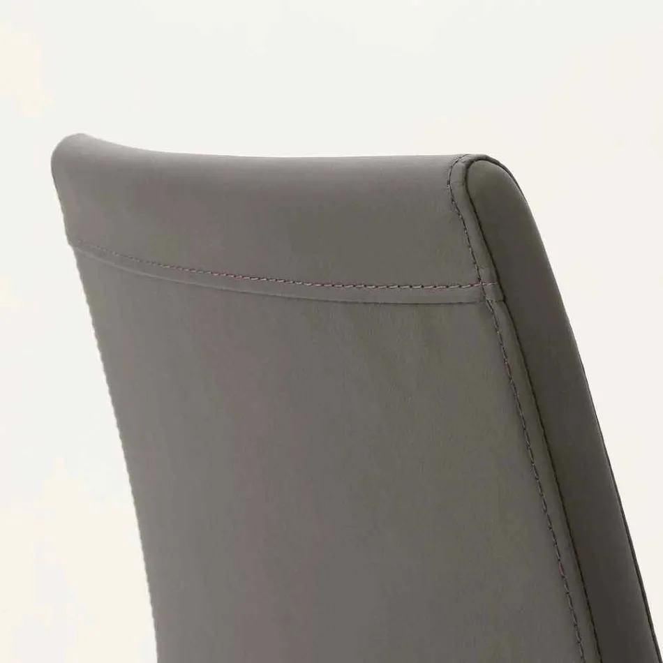 Cadeira de metal Caserta revestida em couro ecológico, design moderno Viadurini