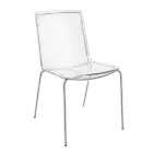 Cadeira em acrílico transparente e ferro fabricado na Itália 2 peças - Charlotte Viadurini