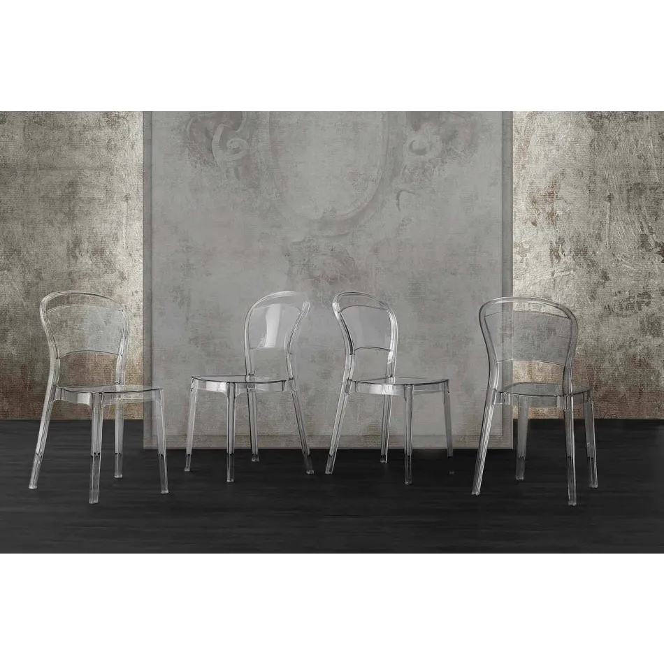 Cadeira de policarbonato transparente, design moderno - Yanis Viadurini