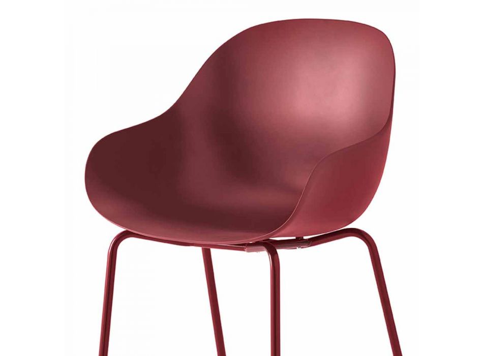 Cadeira de polipropileno e metal feita na Itália 2 peças - Connubia Academy Viadurini