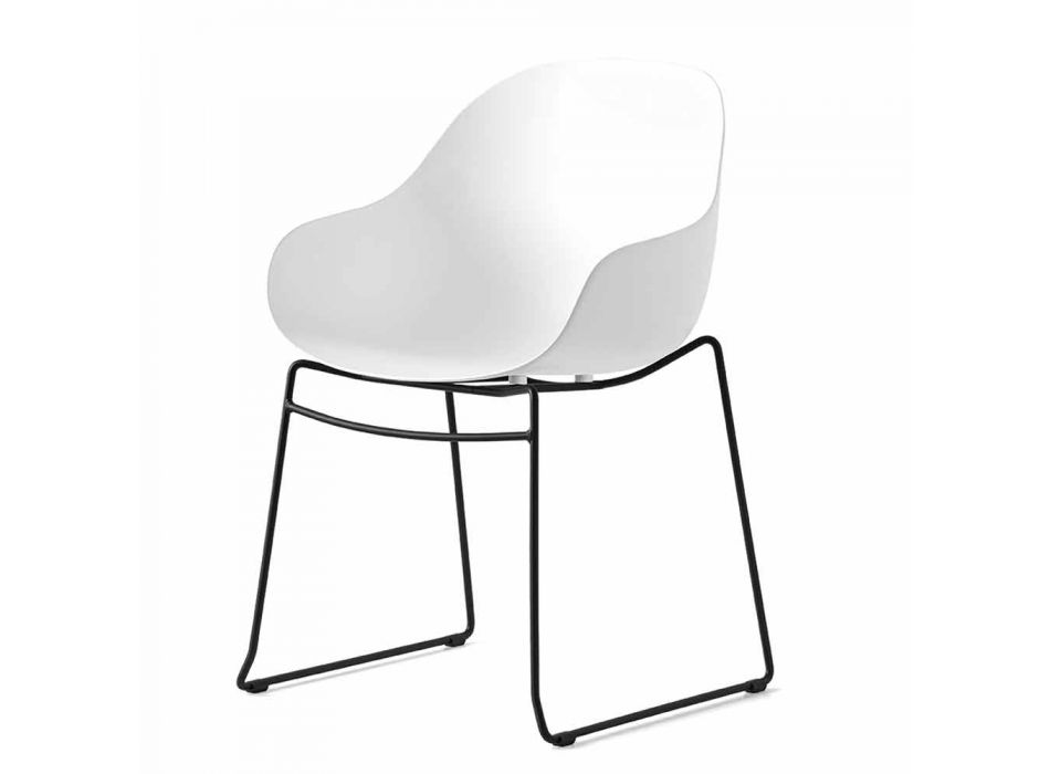 Cadeira de polipropileno reciclado feita na Itália 2 peças - Connubia Academy Viadurini