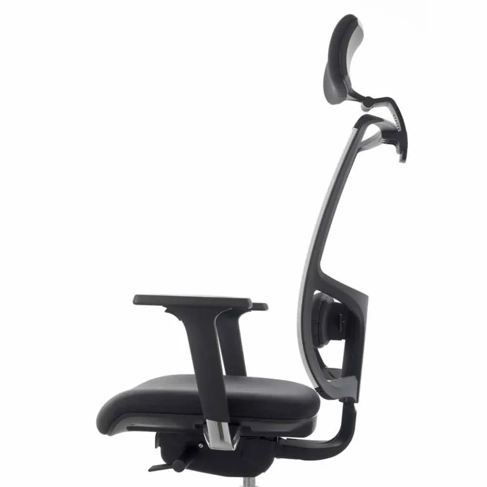 Mina cadeira de couro semidirecional e operativa fabricada na Itália Viadurini