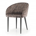 Cadeira de tecido com estrutura de aço Made in Italy 4 peças - Tagata
