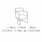 Cadeira de tecido com estrutura luxuosa de metal preto feito na Itália - cacau Viadurini