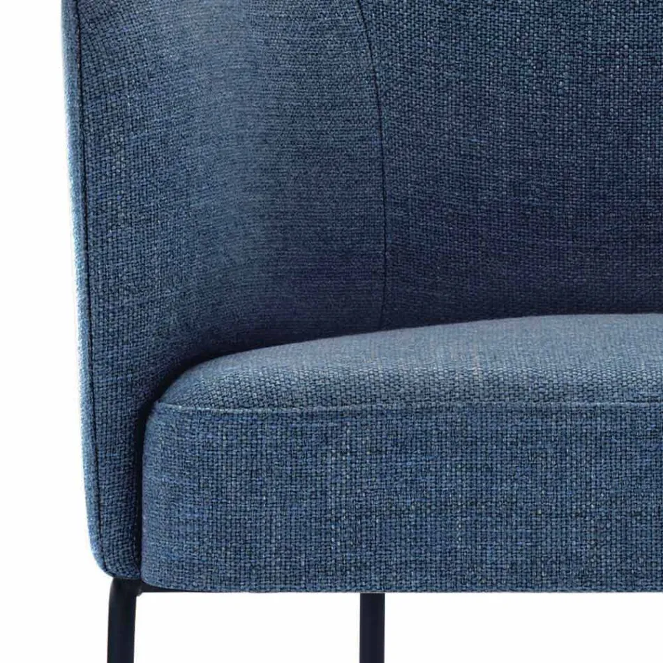 Cadeira de tecido com estrutura luxuosa de metal preto feito na Itália - cacau Viadurini