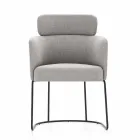 Cadeira de tecido com estrutura luxuosa de metal preto feito na Itália - cacau Viadurini