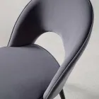 Cadeira de veludo com pernas de metal preto e latão acetinado, 4 peças - Sibea Viadurini